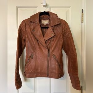 Brown Leather MICHAEL by Michael Kors Jacket - Size S